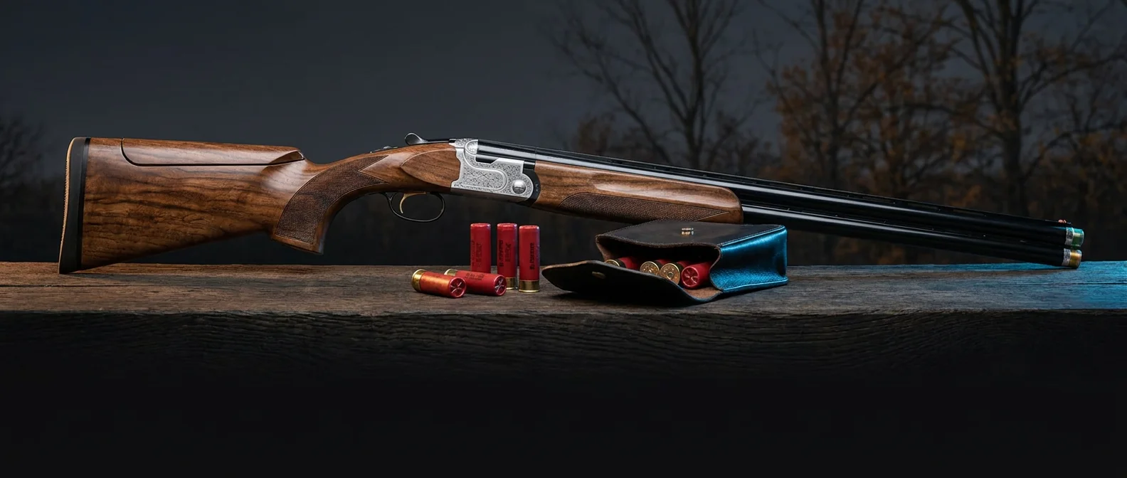 ATA Arms over-and-under shotgun with two hunters